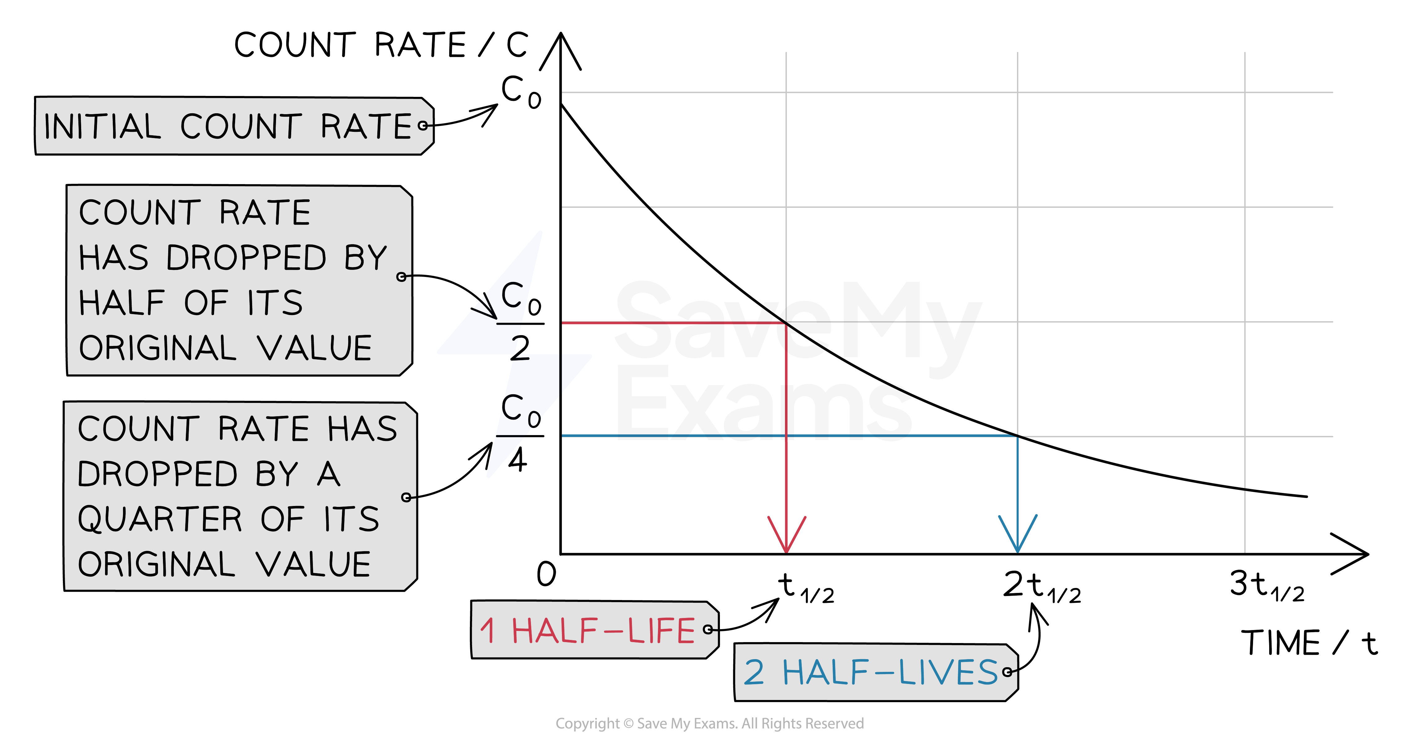Half-life graph sketch